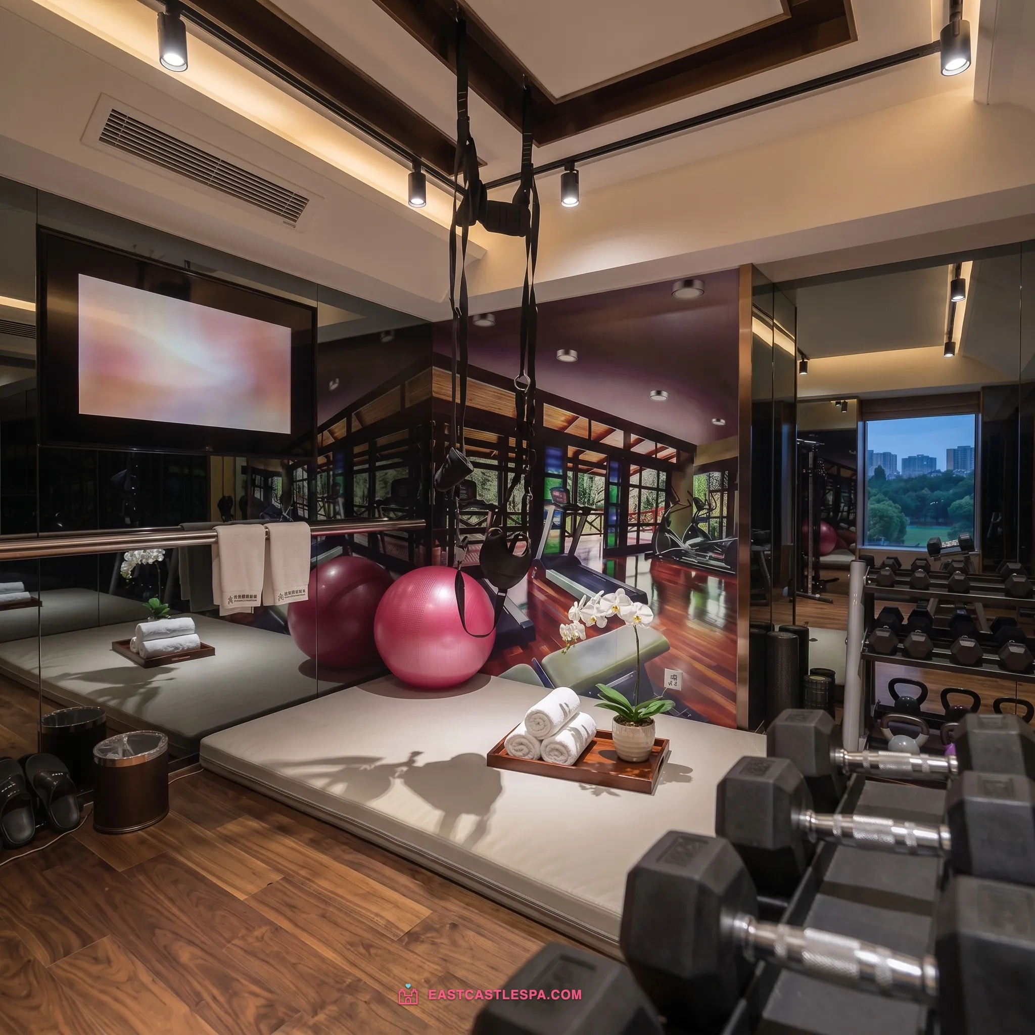 Gym scenario theme room at East Castle Spa Macau