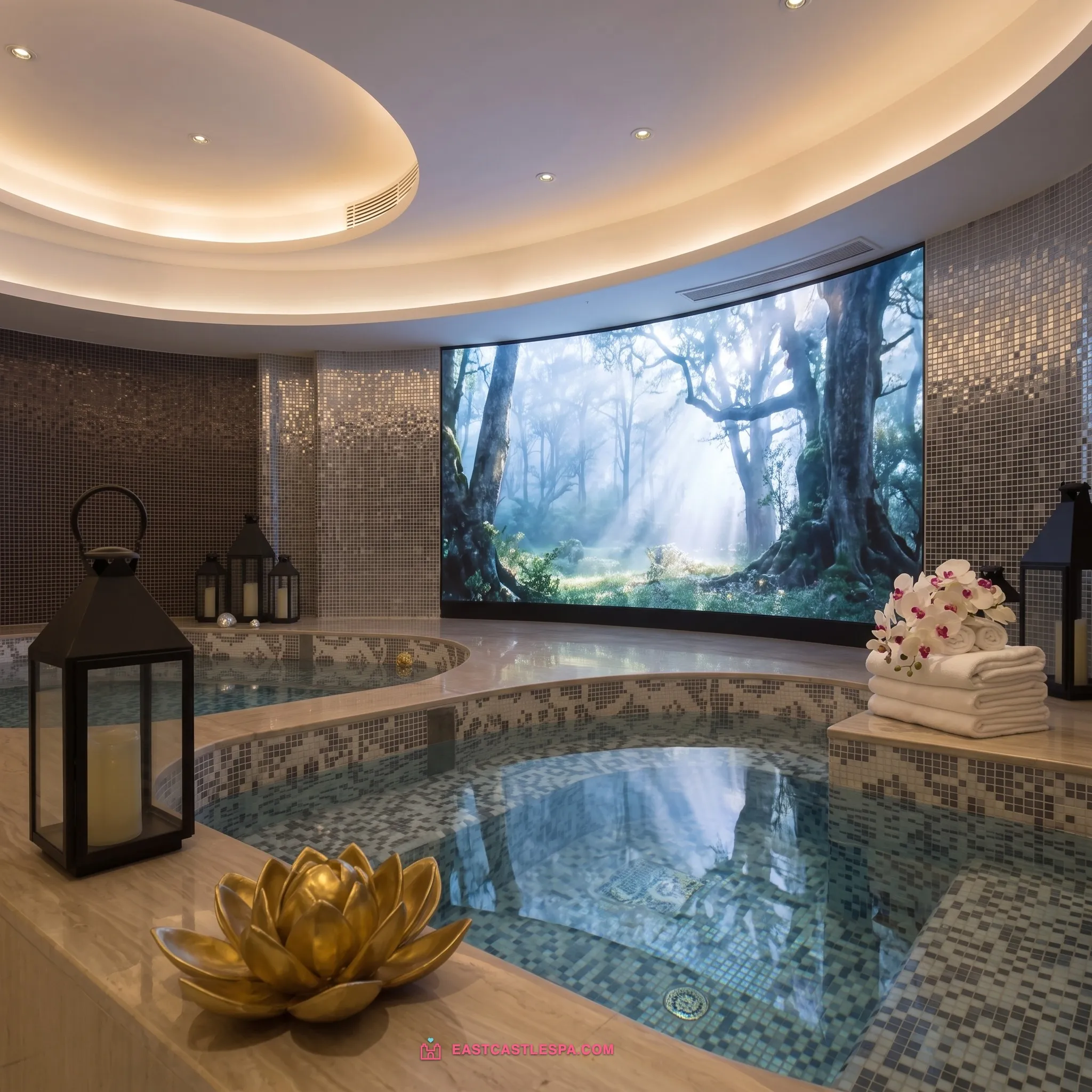 Jacuzzi bath hall at East Castle Spa Macau